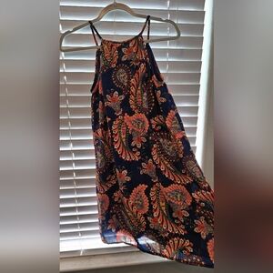 As U Wish Paisley Boho Maxi Dress Navy Blue Size Medium